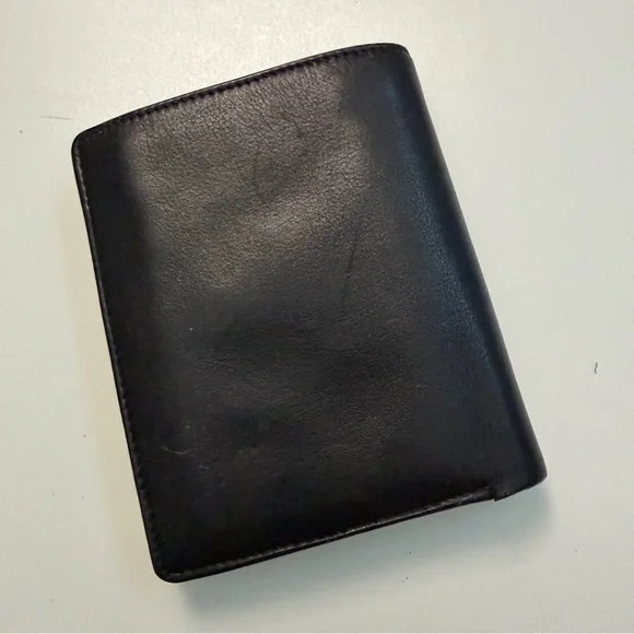 Arrows Wallet Bifold Leather Credit Card Slots Mesh ID Snap Coin Pouch Black - Picture 3 of 16